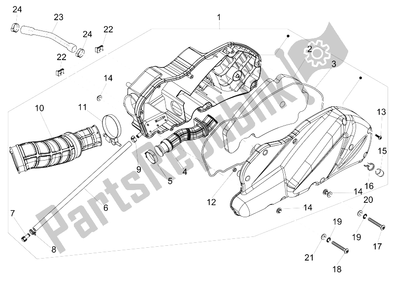 Alle onderdelen voor de Luchtfilter van de Piaggio MP3 500 Sport ABS USA 2015