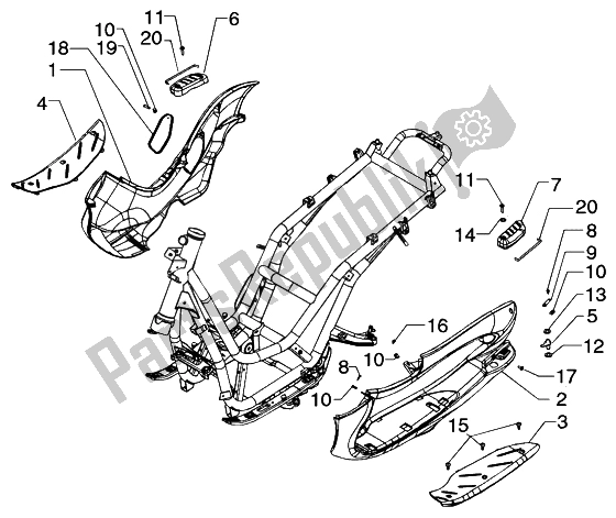 Todas las partes para Reposapiés Del Pasajero de Piaggio Beverly 125 2002