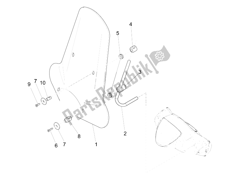 All parts for the Windshield - Glass of the Piaggio Liberty 125 4T 3V IE E3 2014