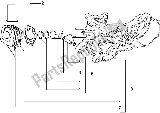 Toutes les pièces pour le Axe De Cylindre-piston-poignet, Assy du Piaggio Skipper 125 1998