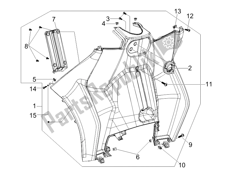 Wszystkie części do Przedni Schowek - Panel Ochraniaj? Cy Kolana Piaggio MP3 300 4T 4V IE LT Ibrido 2010