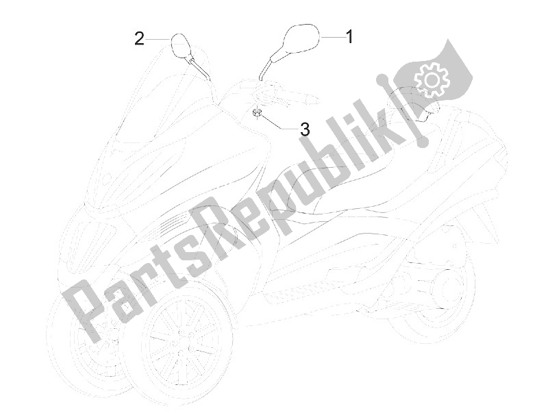 Toutes les pièces pour le Miroir (s) De Conduite du Piaggio MP3 400 RL Touring 2011