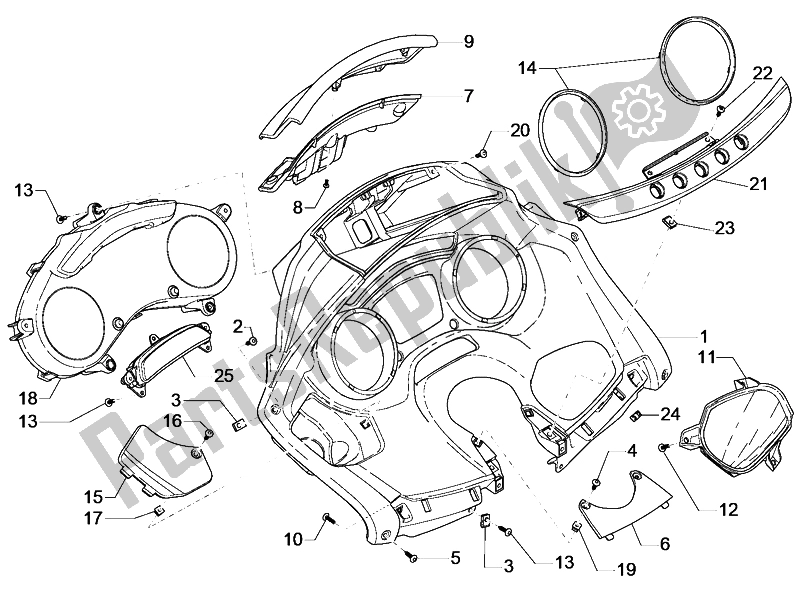 Todas las partes para Tablero Combinado De Medidor de Piaggio MP3 300 LT Business Sport ABS 2014