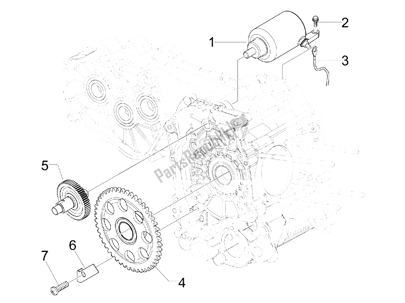 All parts for the Stater - Electric Starter of the Piaggio Beverly 300 IE Tourer E3 2009