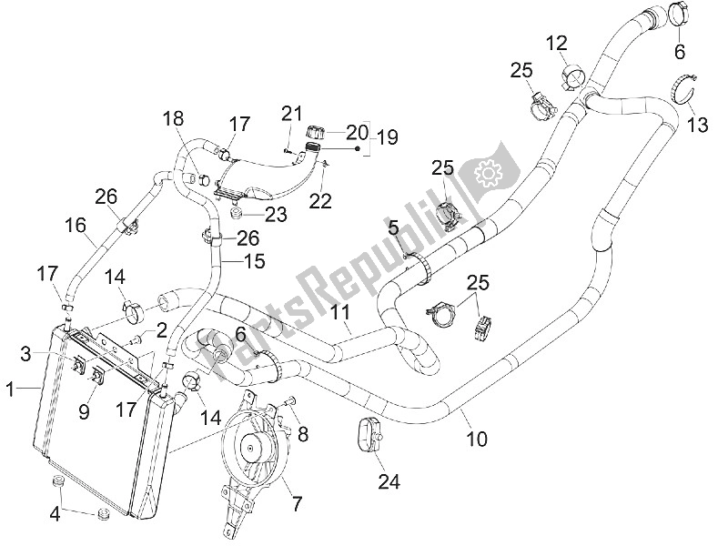 Toutes les pièces pour le Système De Refroidissement du Piaggio MP3 500 RL Sport Business 2011