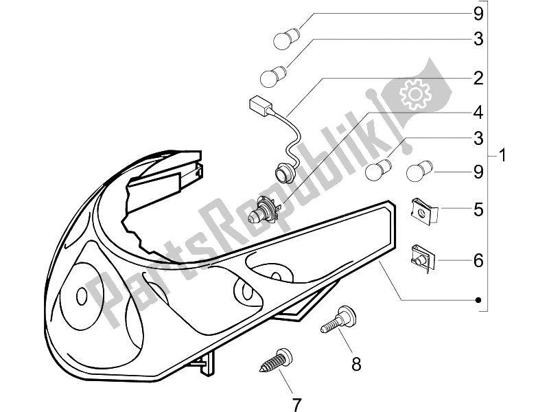 Toutes les pièces pour le Phares Avant - Clignotants du Piaggio Beverly 250 2005