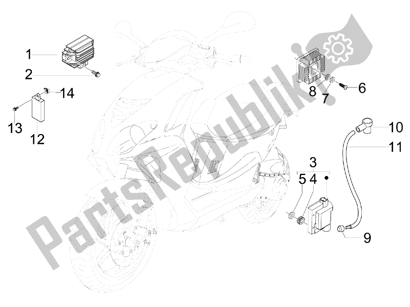 Toutes les pièces pour le Régulateurs De Tension - Unités De Commande électronique (ecu) - H. T. Bobine du Piaggio NRG Power DT Serie Speciale D 50 2007