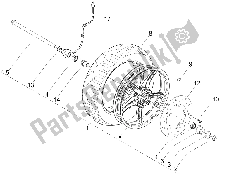 Toutes les pièces pour le Roue Avant du Piaggio FLY 50 4T 2006