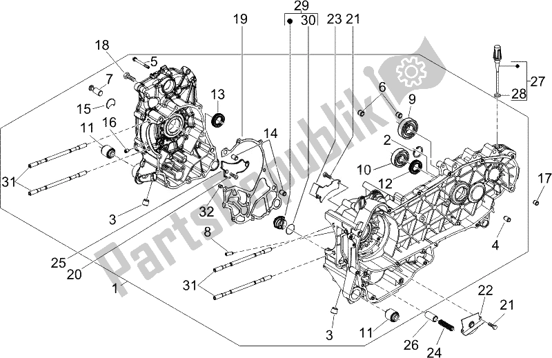 Todas las partes para Caja Del Cigüeñal de Piaggio X8 125 Premium Euro 3 2007