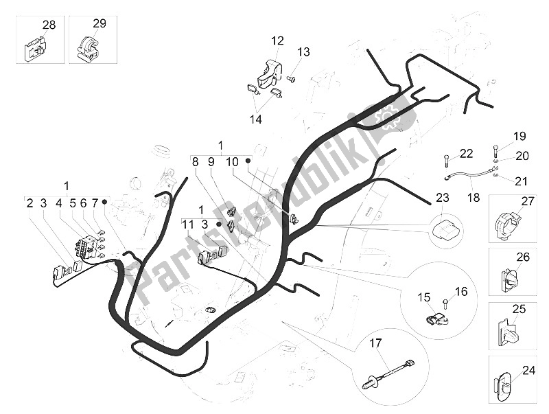 Toutes les pièces pour le Faisceau De Câbles Principal du Piaggio Medley 150 4T IE ABS 2016