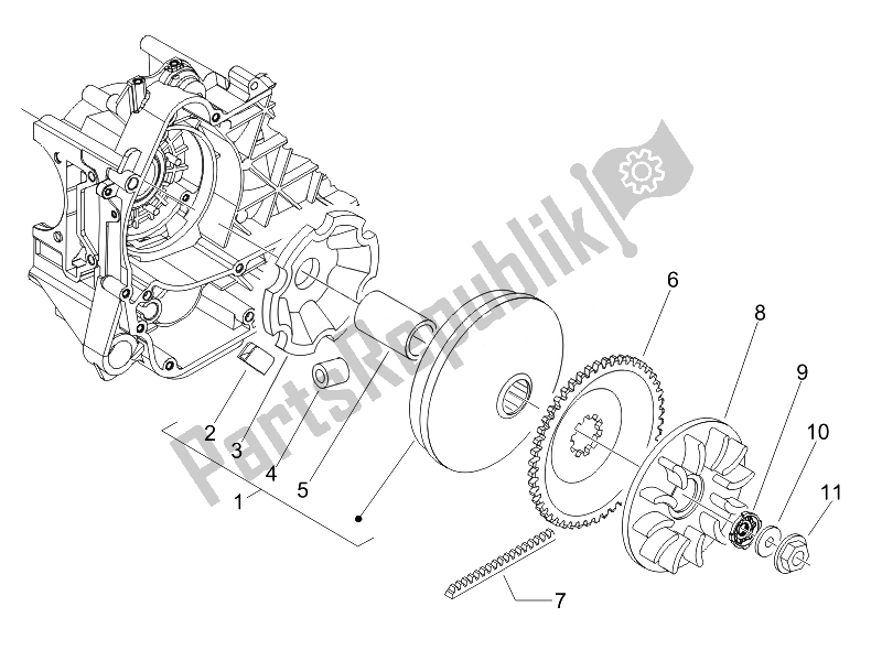 Toutes les pièces pour le Poulie Motrice du Piaggio Liberty 50 4T PTT 2014