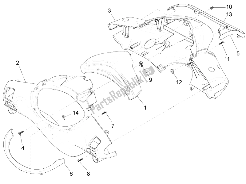 Todas las partes para Coberturas De Manillar de Piaggio FLY 125 4T 3V IE Vietnam 2014