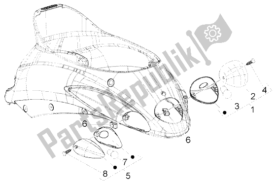 All parts for the Rear Lights of the Piaggio Liberty 50 2T RST 2004