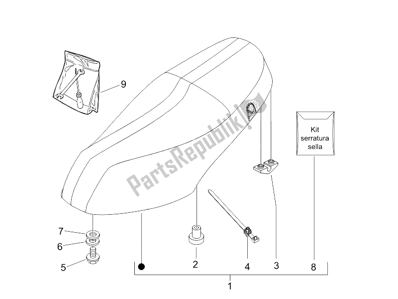 Toutes les pièces pour le Selle / Sièges du Piaggio ZIP 50 4T 2006