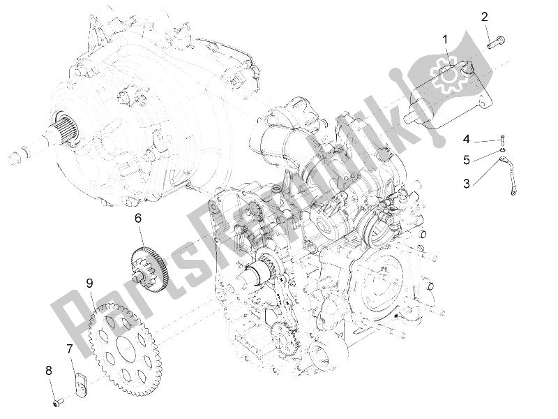 All parts for the Stater - Electric Starter of the Piaggio BV 350 4T 4V IE E3 USA CA 2012