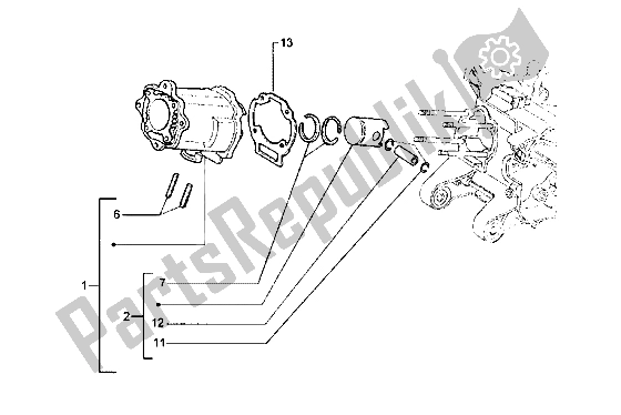 All parts for the Cylinder-piston-wrist Pin, Assy of the Piaggio Hexagon LX 125 1998