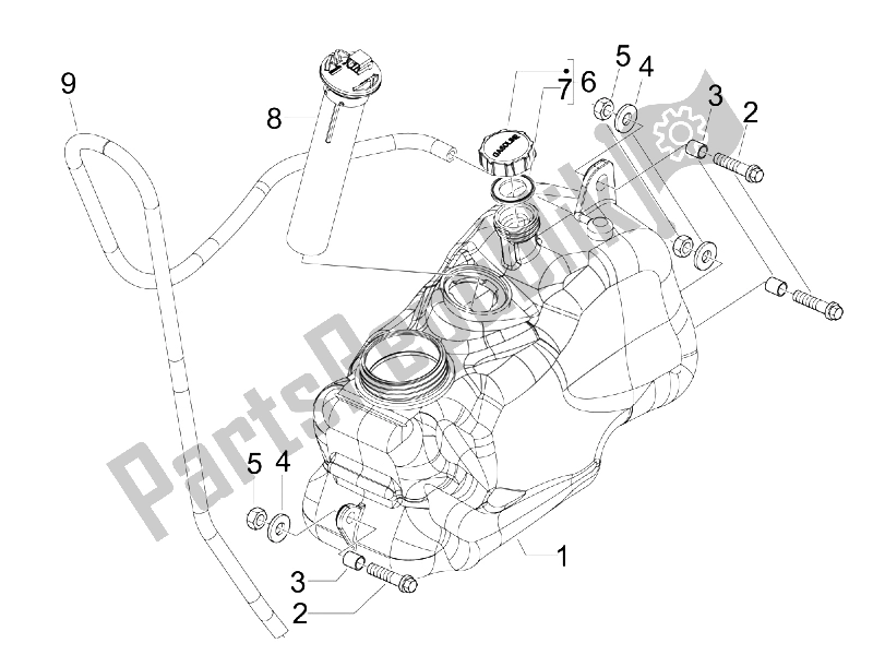 Todas las partes para Depósito De Combustible de Piaggio MP3 400 IE MIC USA 2009