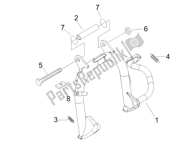 All parts for the Stand/s of the Piaggio FLY 150 4T 2006