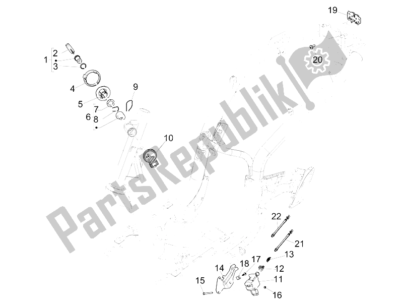 All parts for the Locks of the Piaggio Liberty 125 Iget 4T 3V IE ABS EU 2015