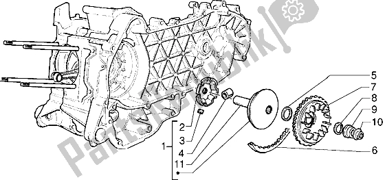 All parts for the Driving Pulley of the Piaggio X9 125 2000