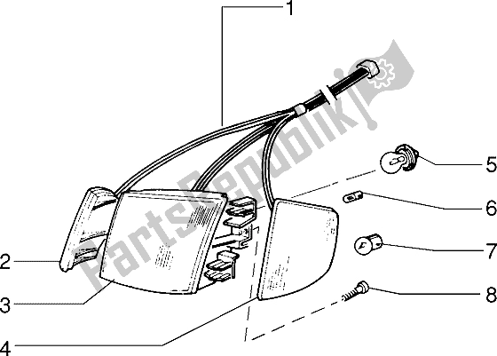 All parts for the Headlamp of the Piaggio Sfera RST 50 1995
