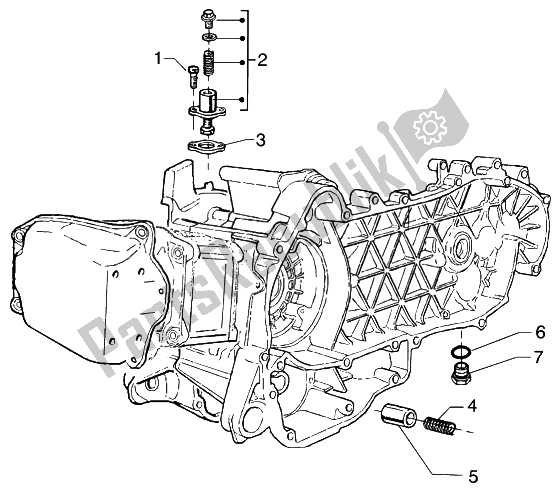 Todas las partes para Válvula De Paso De Tensor De Cadena de Piaggio Beverly 125 2002