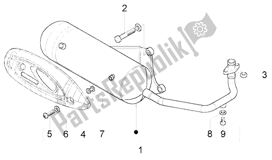 Toutes les pièces pour le Silencieux du Piaggio FLY 50 4T 2004