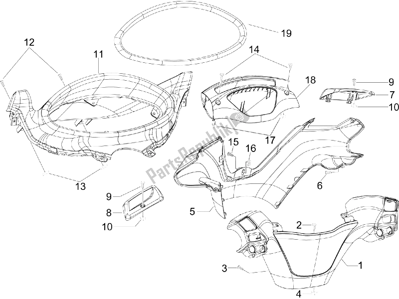 Todas las partes para Coberturas De Manillar de Piaggio X9 500 Evolution ABS 2 2006