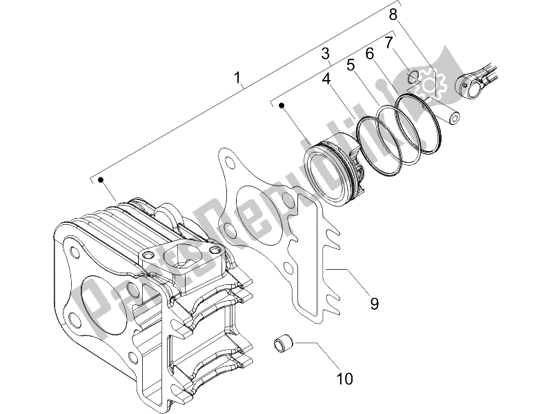 Tutte le parti per il Unità Perno Cilindro Pistone-polso del Piaggio Liberty 50 4T Sport 2006