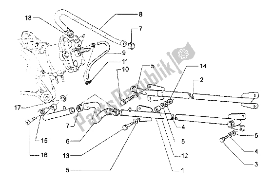 All parts for the Cooling Piping of the Piaggio Hexagon LX 125 1998