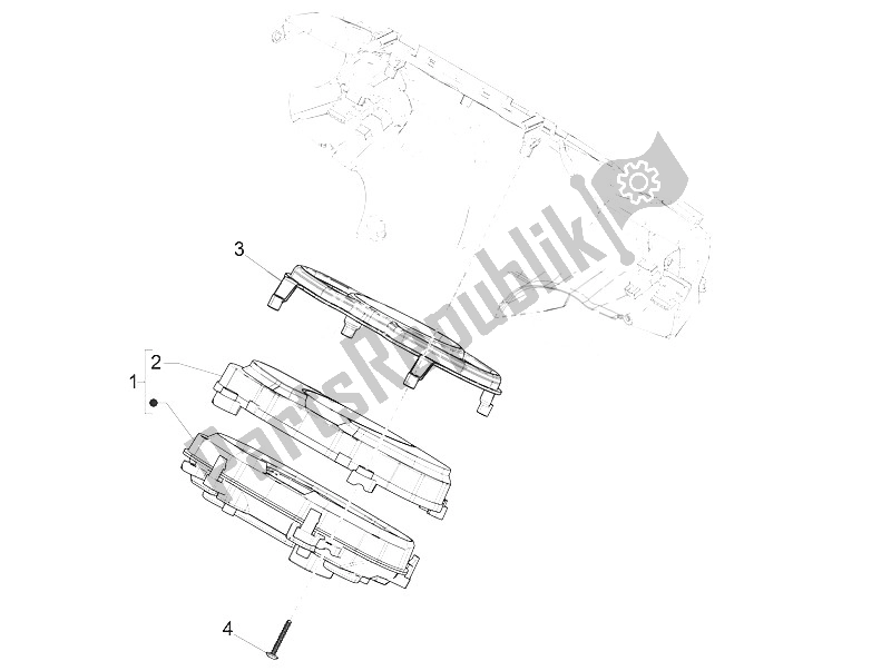 Todas las partes para Tablero Combinado De Medidor de Piaggio Medley 150 4T IE ABS Asia 2016