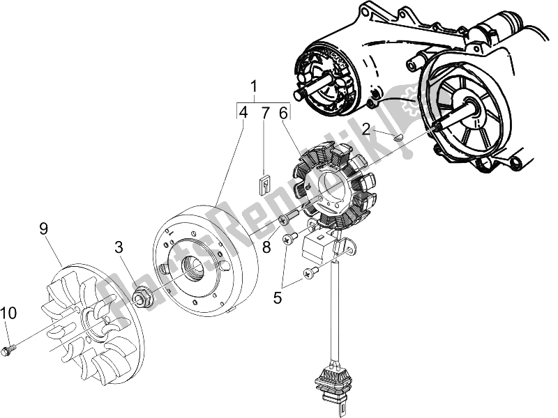 Toutes les pièces pour le Volant Magnéto du Piaggio ZIP 100 4T 2006