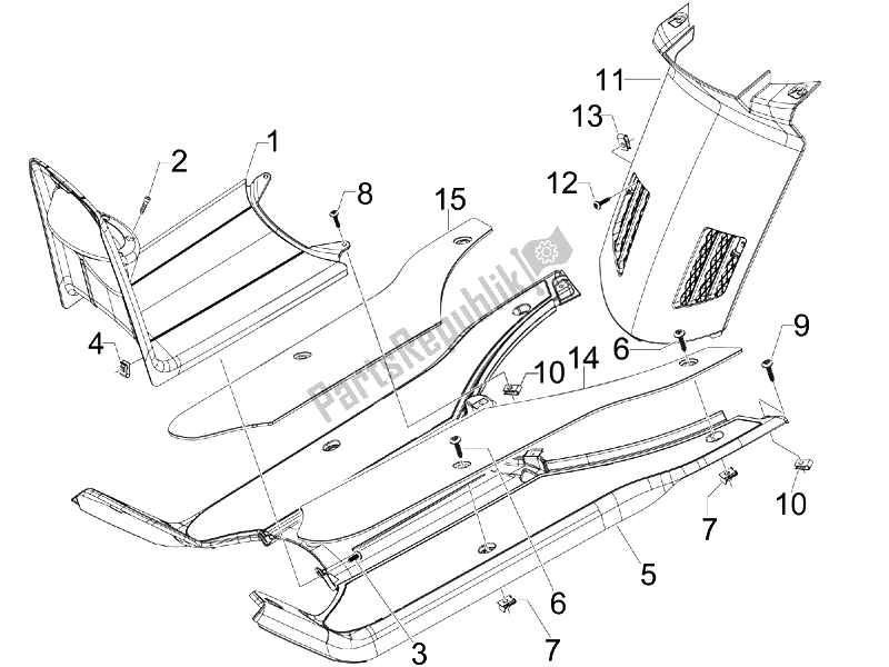 Toutes les pièces pour le Housse Centrale - Repose-pieds du Piaggio NRG Power DT 50 2007