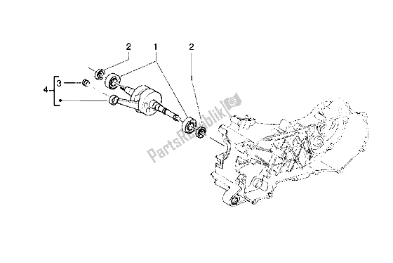 All parts for the Crankshaft of the Piaggio Hexagon LX 125 1998