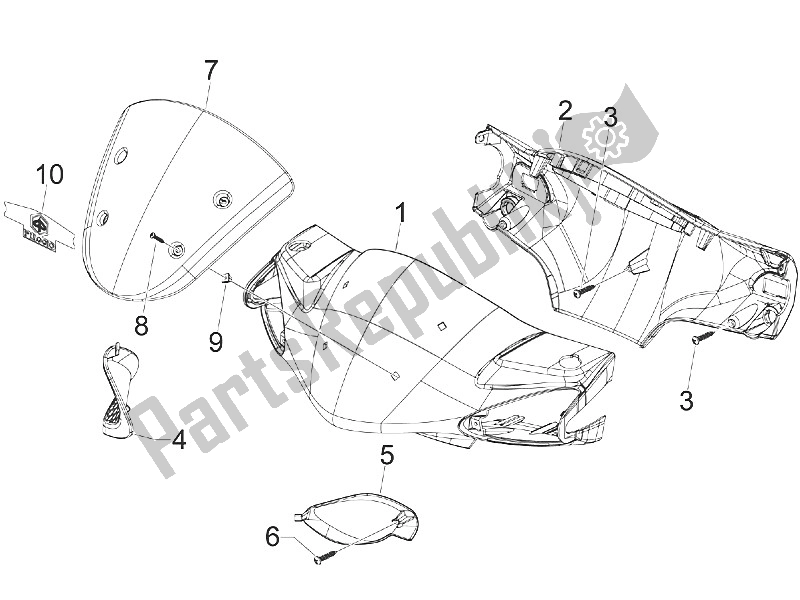 Toutes les pièces pour le Couvertures De Guidon du Piaggio NRG Power DD H2O CH 50 2011