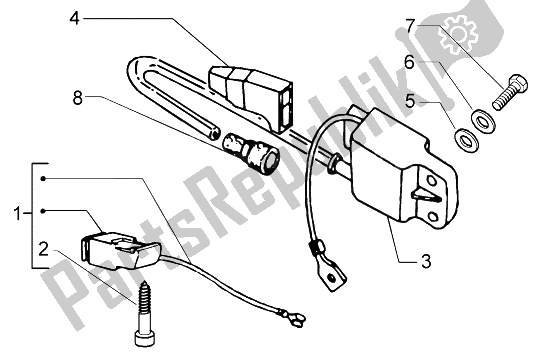 All parts for the Electr.component Parts-pick-up of the Piaggio Ciao 50 2002