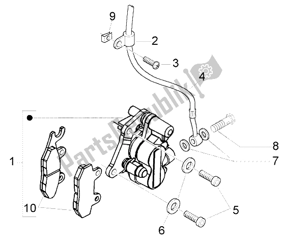 All parts for the Disc Brake Caliper of the Piaggio FLY 150 4T 2009