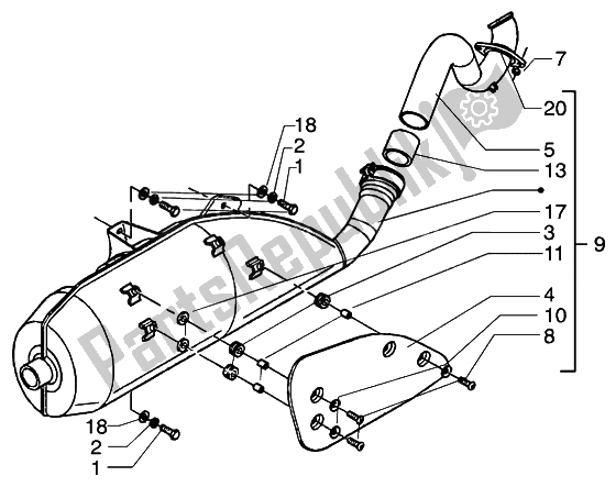 Todas las partes para Silenciador de Piaggio Beverly 125 2002