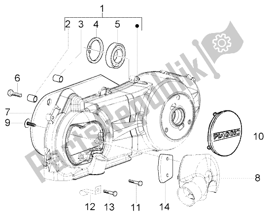 Wszystkie części do Pokrywa Skrzyni Biegów Piaggio Liberty 200 Leader RST 2002