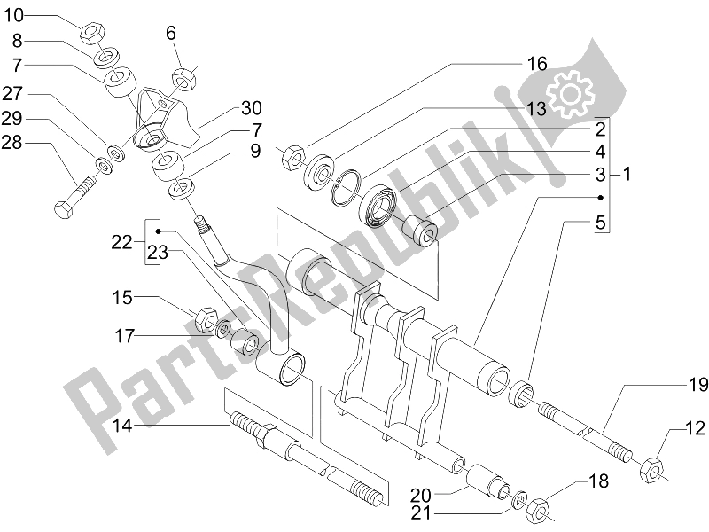 Wszystkie części do Biustonosze Oscylacyjne Piaggio X9 500 Evolution USA 2006