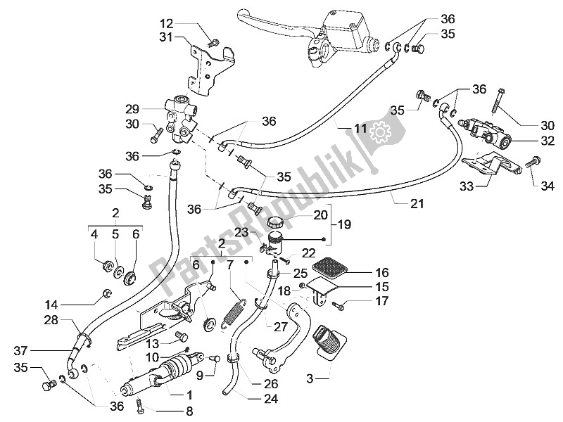 Toutes les pièces pour le Pédales De Commande - Leviers du Piaggio MP3 500 LT E4 Sport Business EU 2016