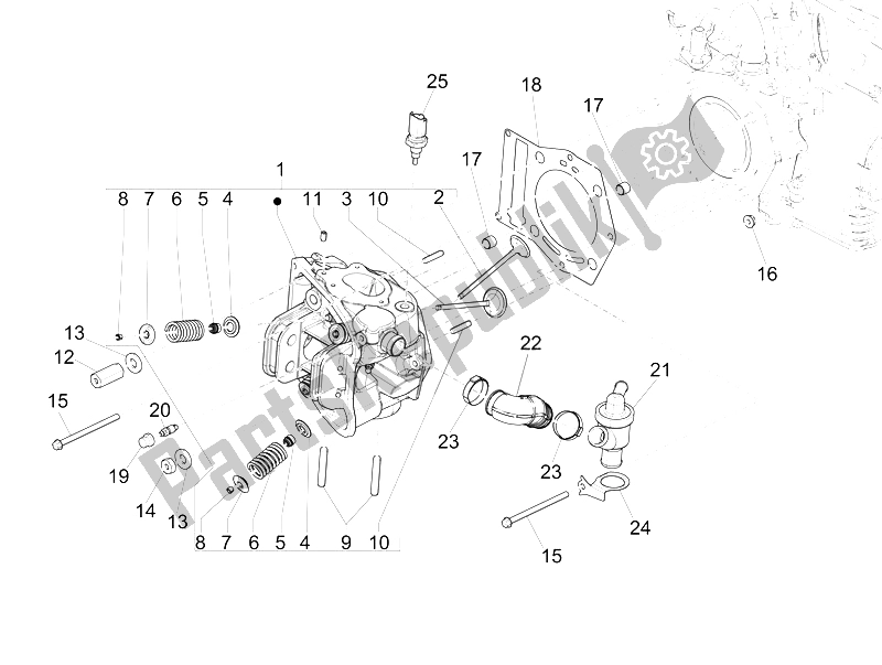 Toutes les pièces pour le Unité De Tête - Valve du Piaggio MP3 500 Sport Business ABS USA 2015