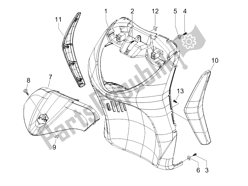 Tutte le parti per il Scudo Anteriore del Piaggio Liberty 50 2T Sport 2006