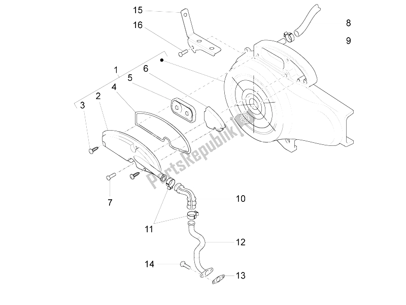 Toutes les pièces pour le Boîte à Air Secondaire du Piaggio FLY 50 4T 4V 2012