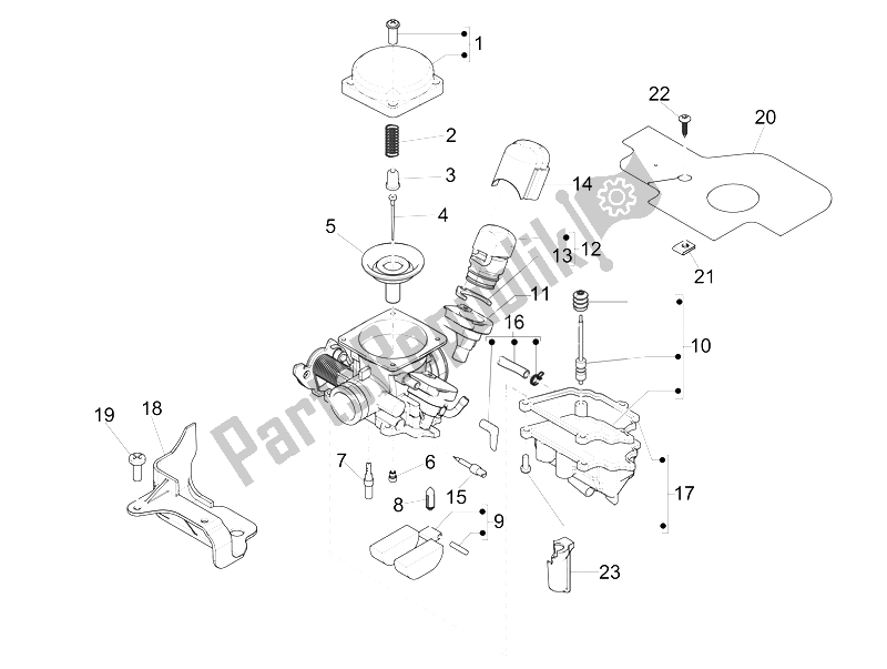 Toutes les pièces pour le Composants Du Carburateur du Piaggio Liberty 125 4T Delivery E3 2009