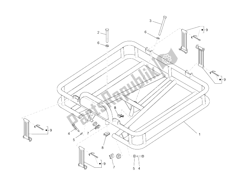 All parts for the Rear Luggage Rack of the Piaggio Liberty 50 4T PTT D 2007