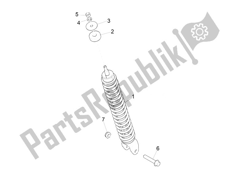 All parts for the Rear Suspension - Shock Absorber/s of the Piaggio Liberty 50 4T PTT B NL 2007