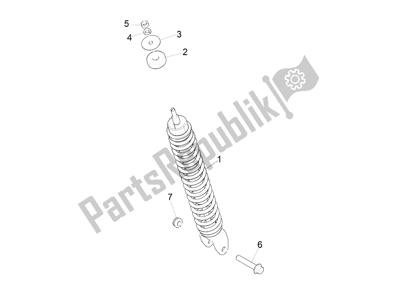 Toutes les pièces pour le Suspension Arrière - Amortisseur / S du Piaggio Liberty 50 4T PTT B NL 2007