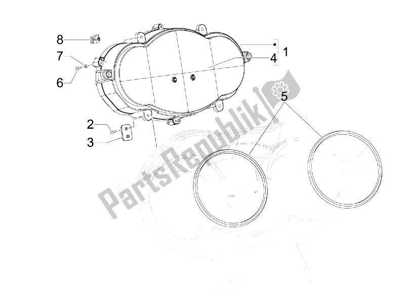 All parts for the Meter Combination-dashbord of the Piaggio X EVO 400 Euro 3 2007