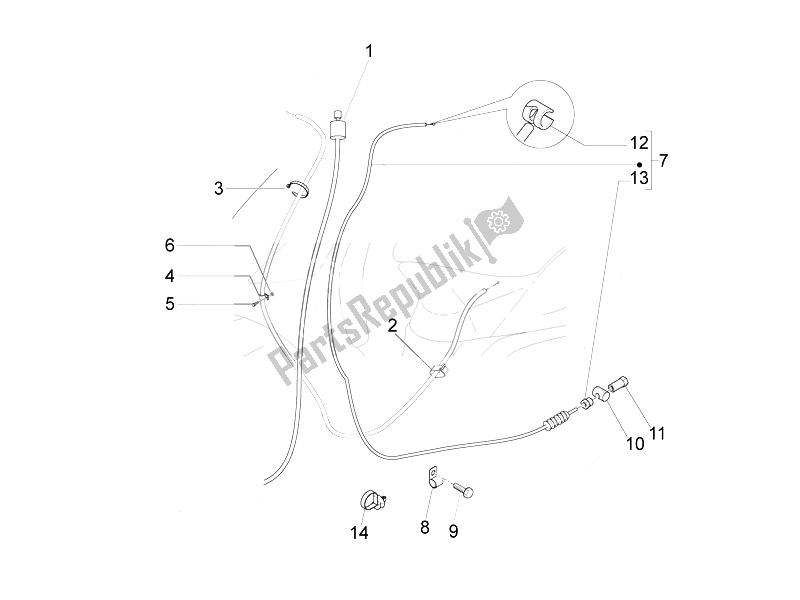 Todas las partes para Transmisiones de Piaggio FLY 150 4T USA 2007